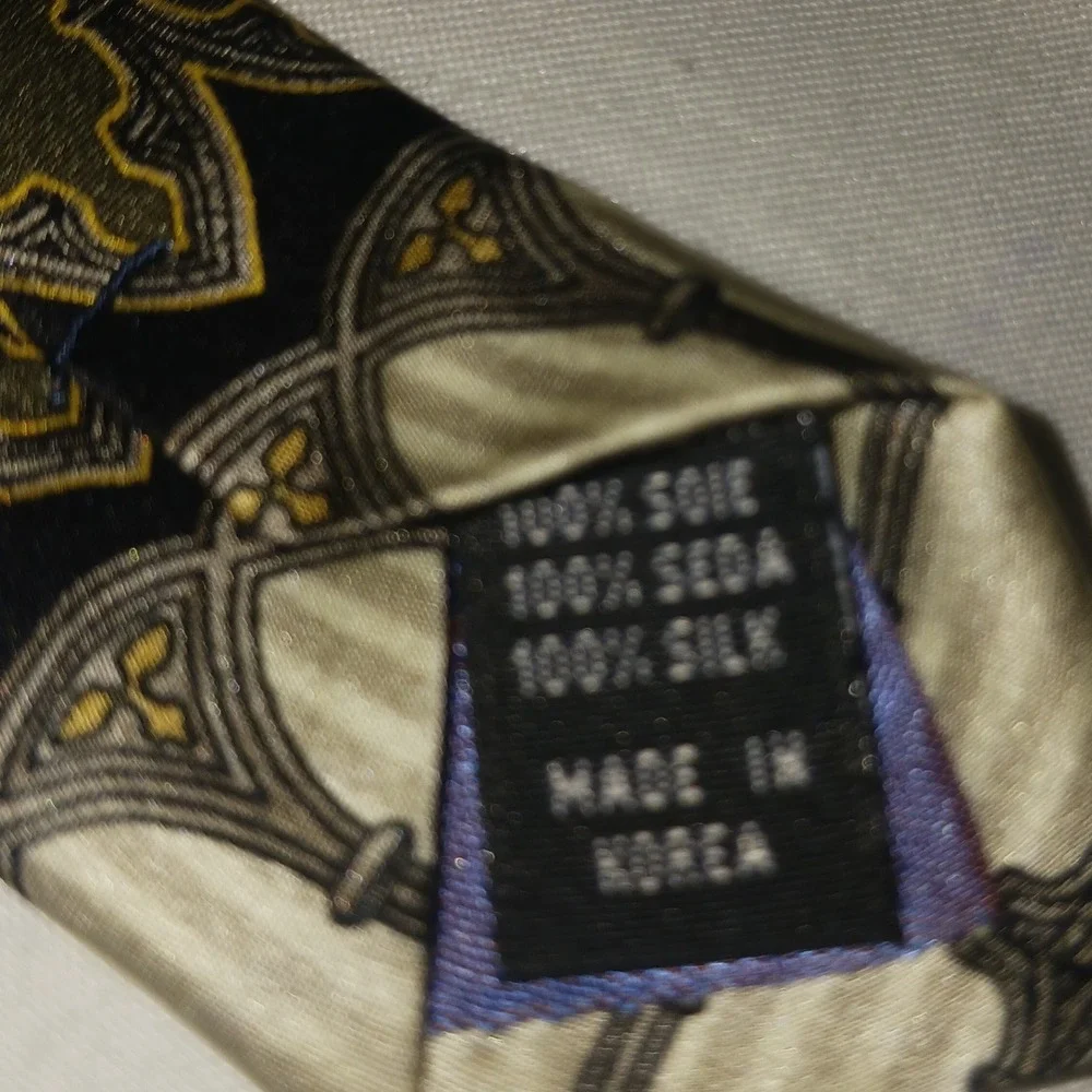 3‎ Vintage Silk Business Career Ties Peacock Elizabeth Nell Honors Geometric